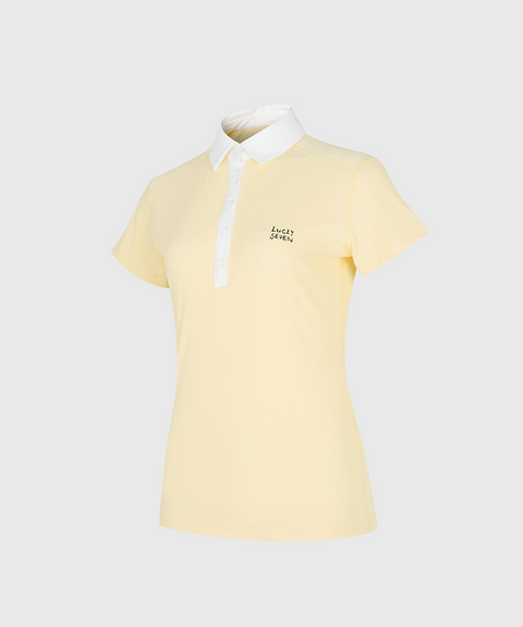 KANDINI EdgeLine Short Sleeve Polo (Ribbed Ver.) - Lemon