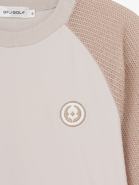 GFJ Golf Women's Hybrid Knit Top - Beige