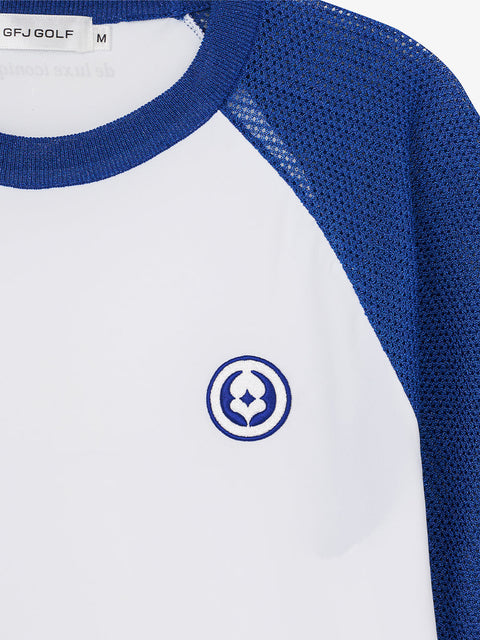 GFJ Golf Women's Hybrid Knit Top - Blue