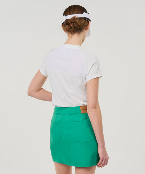 POSHERD Light Cool Mesh Functional Short Sleeve Top - White