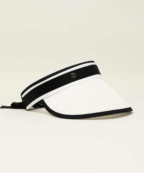 FORDI Line Raffia Visor - White