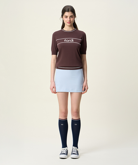 FORDI Loose Short Sleeve Knit - Brown