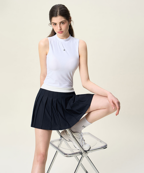 FORDI PK Pleated Skirt - Navy