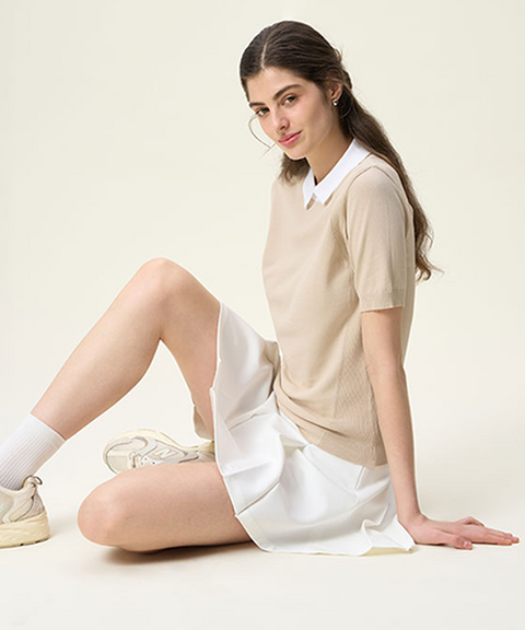 [Warehouse Sale] FORDI Pocket Pleated Skirt - White