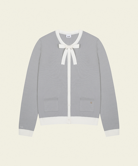 FORDI Ribbon Knit Cardigan - Gray