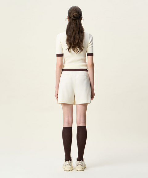 FORDI Ribbon Pleated Shorts - Cream