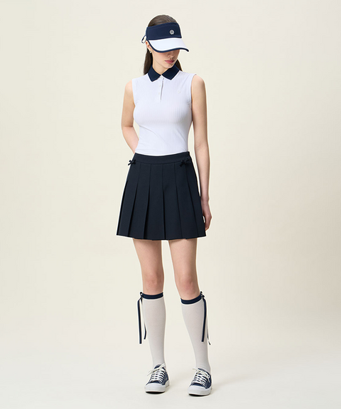 FORDI Ribbon Pleated Shorts - Navy