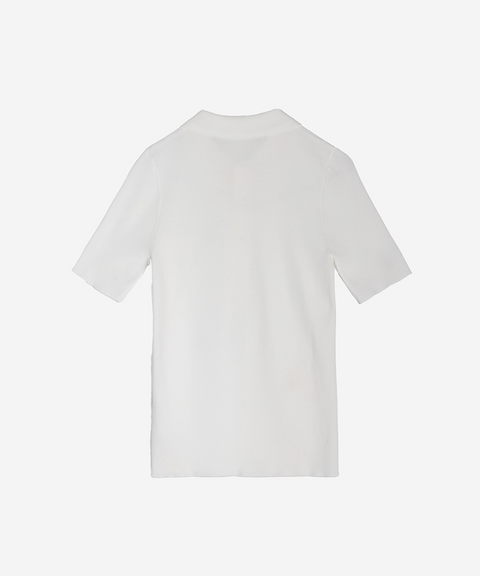 OBER Golf Solid Summer Collar Knit - White