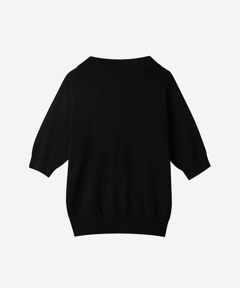 OBER Golf Summer Open Collar Knit - Black
