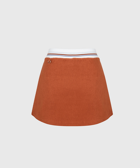KANDINI Terry Set Up Skirt - Cinnamon Orange
