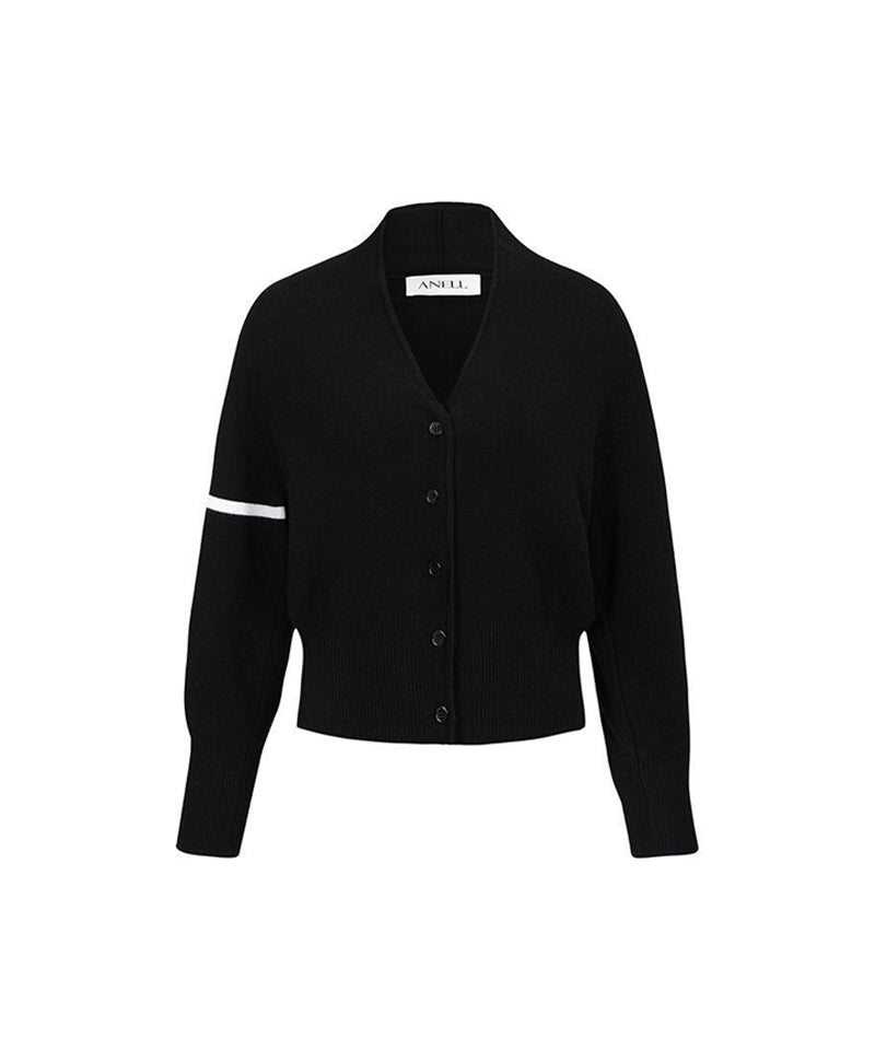 Anell Golf Shawl Knit Cardigan - Black