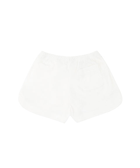 PIV'VEE  Terry Waistband Shorts - Cloud White