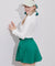 J.Jane Unbalanced Belt Pleats Skirt - Green