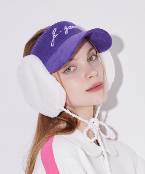 J.Jane 2way Fur Ear Flap Suncap - Purple