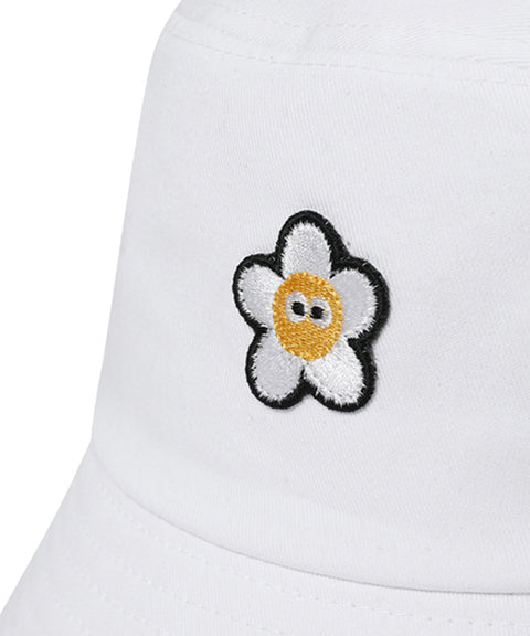 MACKY Golf: Daisy String Bucket Hat - White