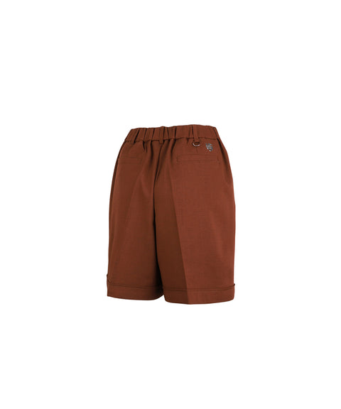 HENRY STUART Women's Bermuda Wide Short Pants - Brown