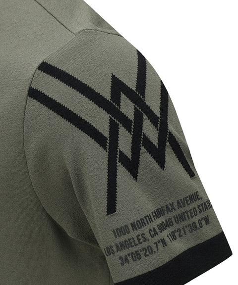 ANEW GOLF Men's SM Logo Point Short Sleeve Sweater - Light Khaki