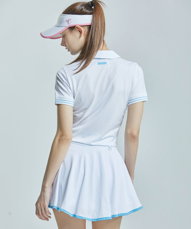 CHUCUCHU V-neck Short Sleeve Top - White