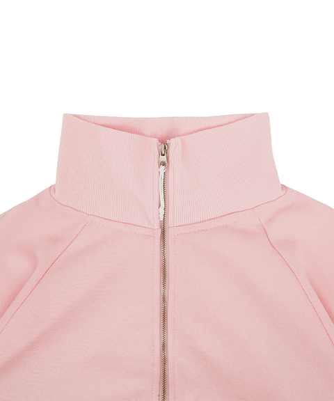 Logo Embroidered Half-zip Sweatshirt -Bubble Pink