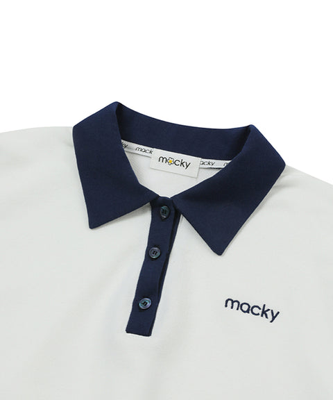 MACKY Golf: Line PK Sweatshirt - White