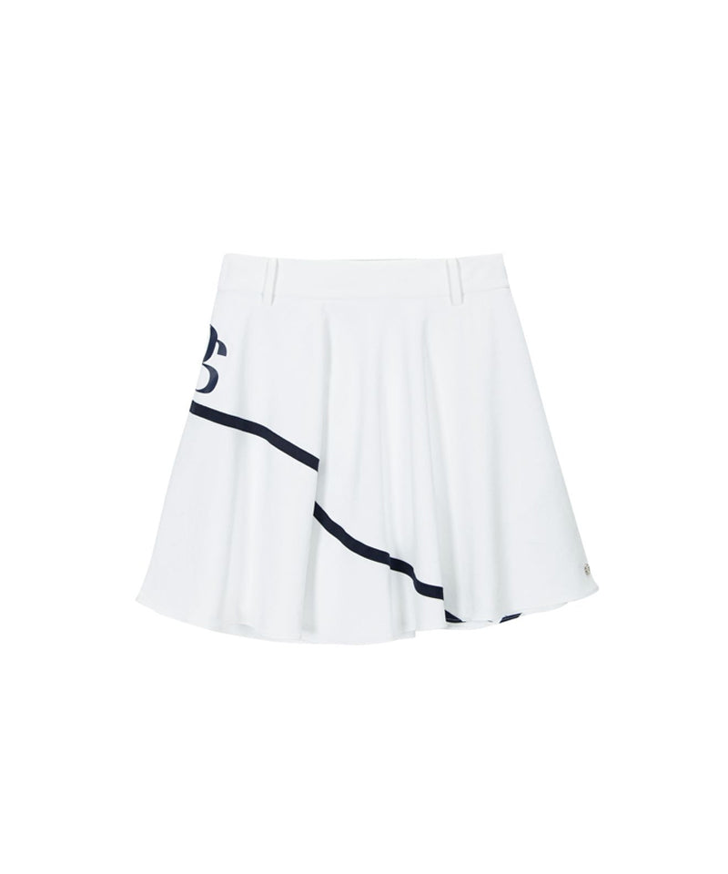 POSHERD Signature Ribbon Flare Skirt - White