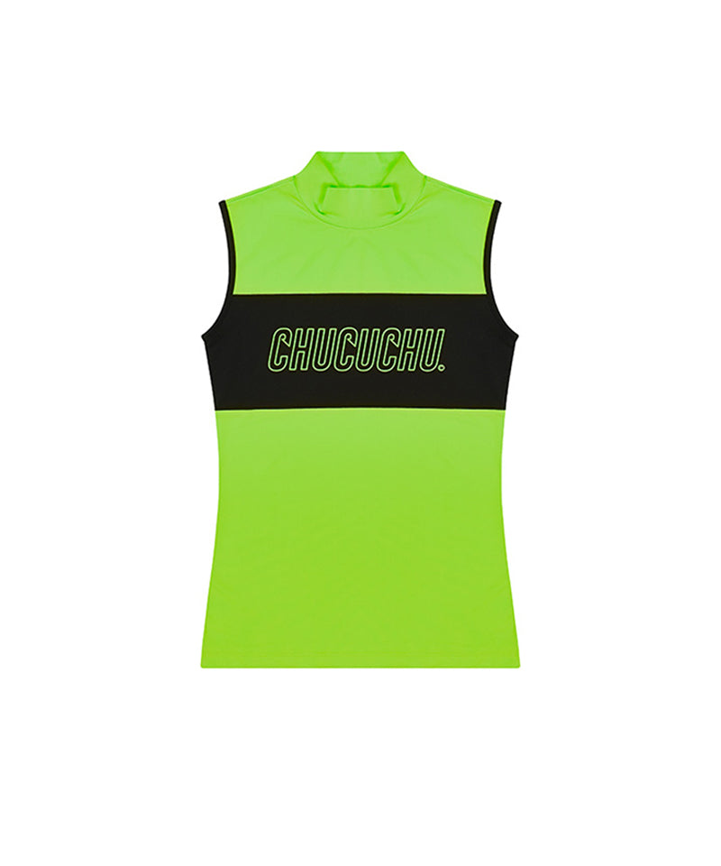 CHUCUCHU Logo Half Neck Sleeveless - Green