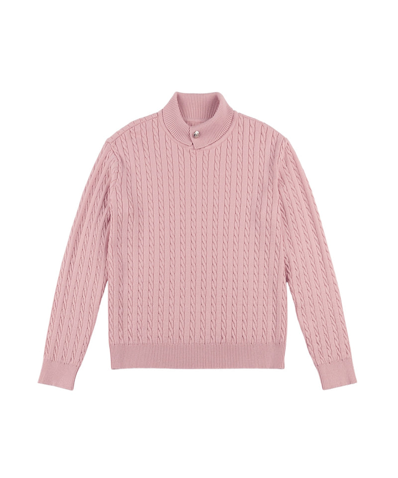 LE SONNET Duke Cable Knit - Pink