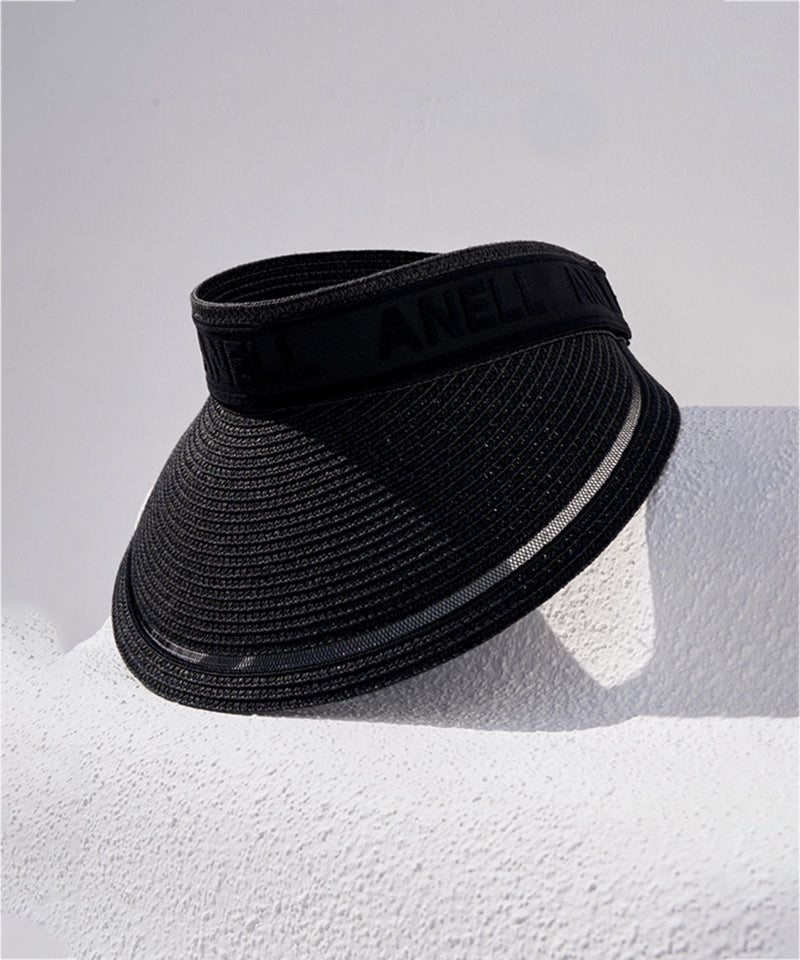 Anell Golf Airy Raffia Visor - Black