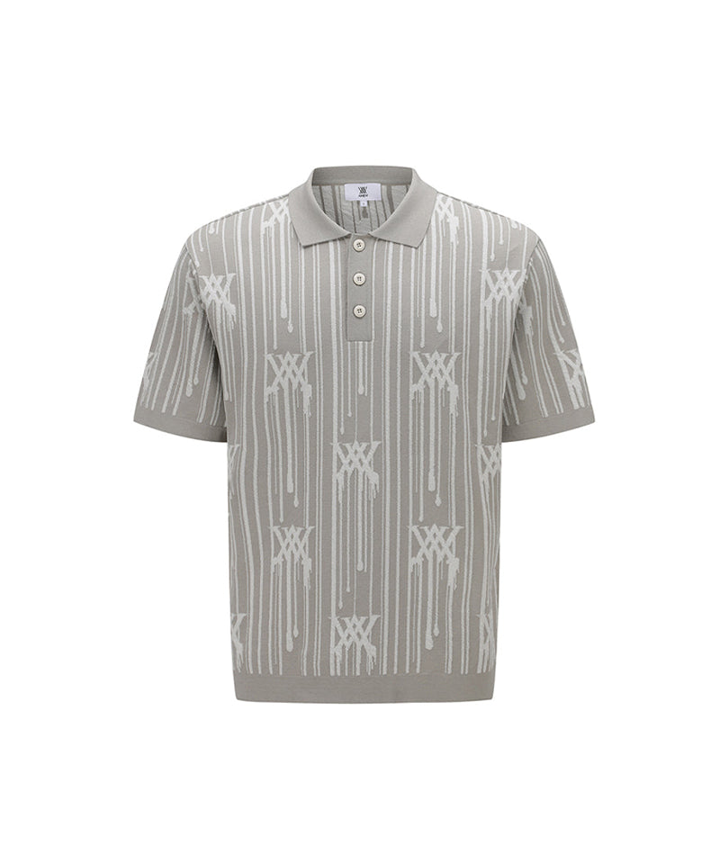 Men Rain Logo Short Sleeve Sweater - Beige