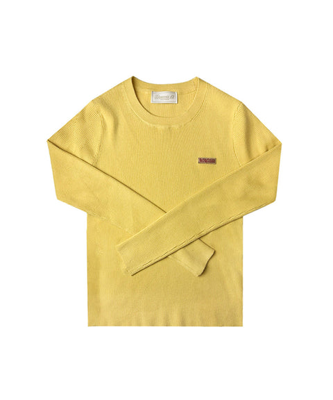 BENECIA 12 Round Neck Ribbed Knit - Yellow