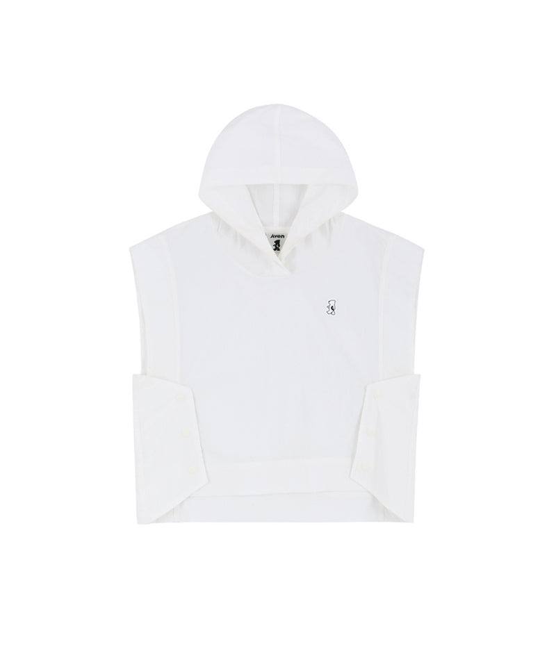 AVEN Nylon Hooded Vest - White
