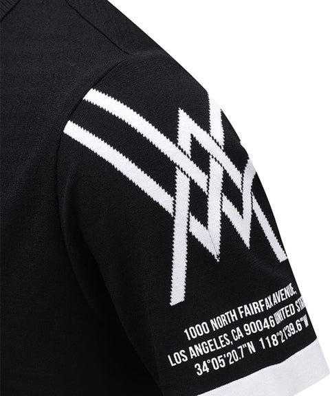ANEW GOLF Men's SM Logo Point Short Sleeve Sweater - Black