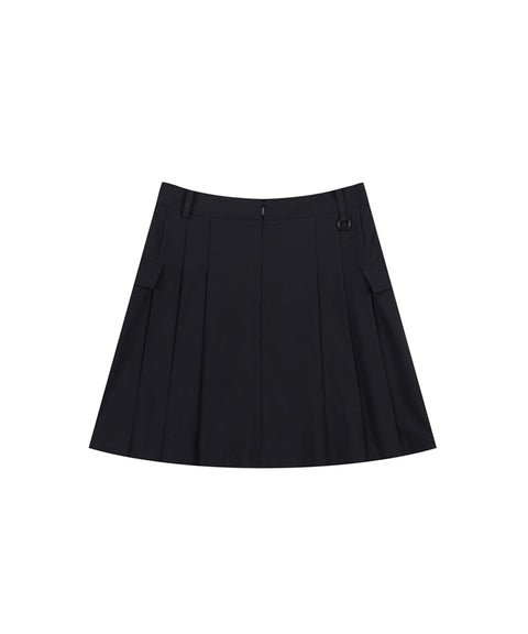 Haley Side Pleated Skirt - Black