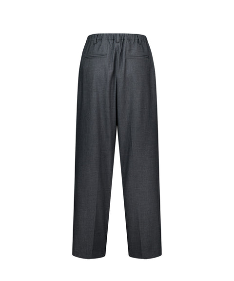 LE SONNET Straight Wool Pants - Gray
