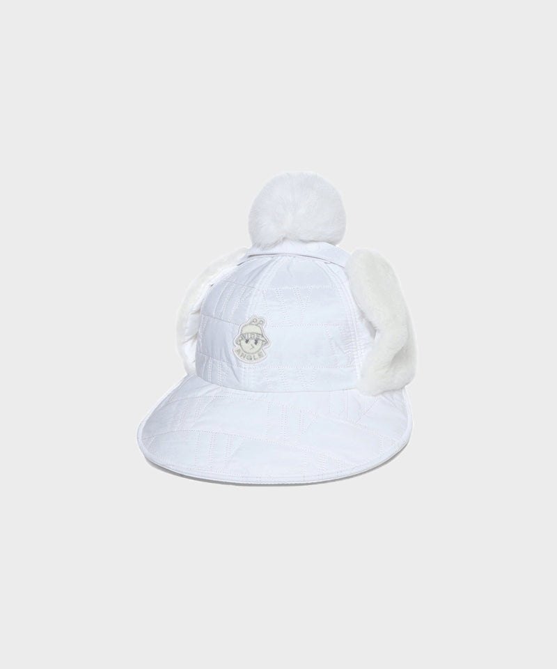 WideAngle: Co Quilted Modified Earflap Cap L - Off-White