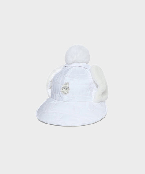 WideAngle: Co Quilted Modified Earflap Cap L - Off-White