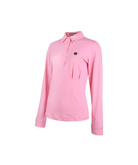 HENRY STUART Women's Tailor Fit Collared T-Shirt - Pink
