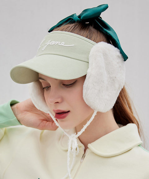 J.Jane 2way Fur Ear Flap Suncap - Melon