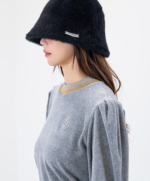 CHUCUCHU Angora Bucket Hat - Black