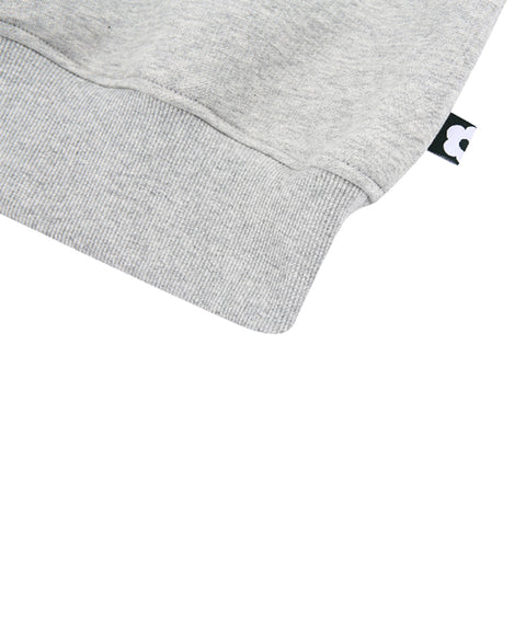 AVEN V-neck Semi-Crop Sweatshirt - Melange Gray