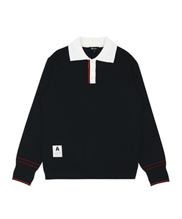 AVEN Men's Preppy Polo Knit - Navy