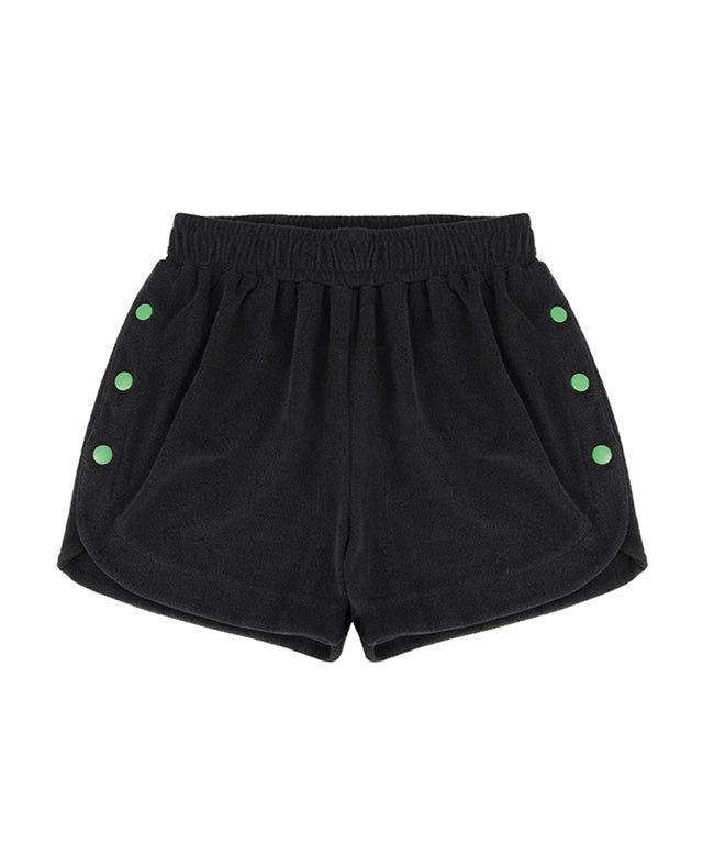 [SAMPLE SALE]LE SONNET Button Shorts - Black