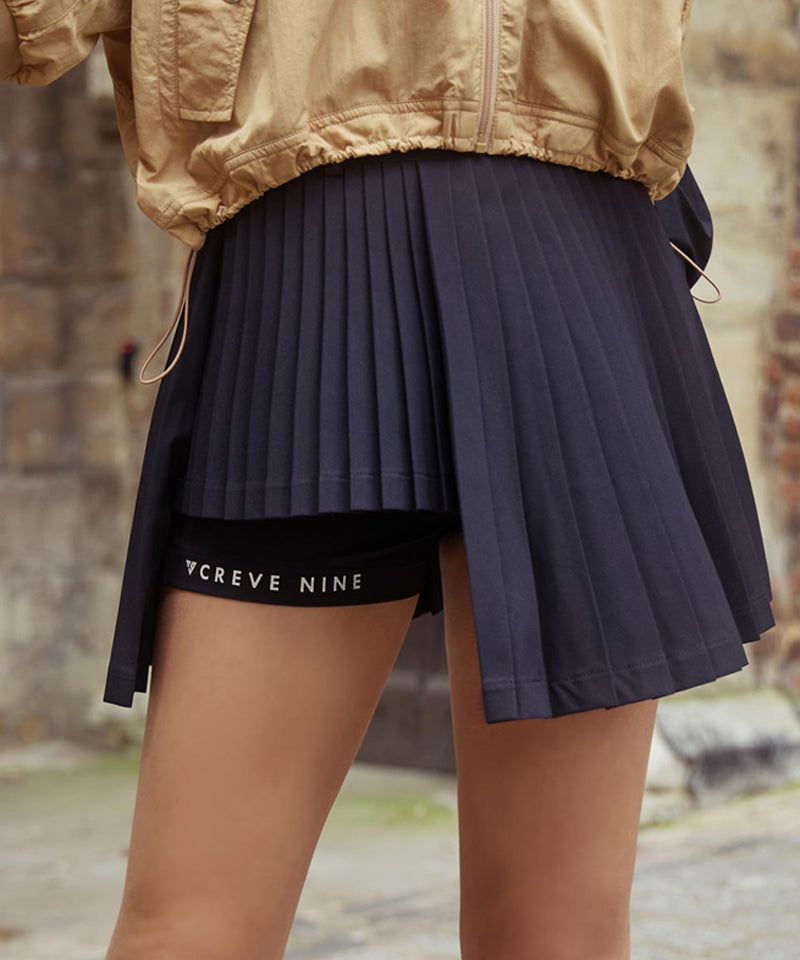 CREVE NINE: Multi Swing Pleats - Black