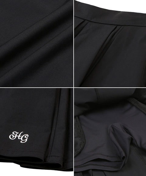 Haley Women's Pleated Flare Midi Skirt - Black