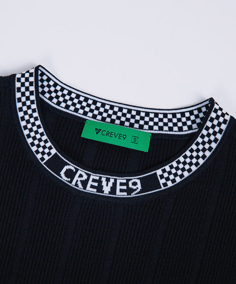 CREVE NINE: Round Ribbed Knitwear - Black