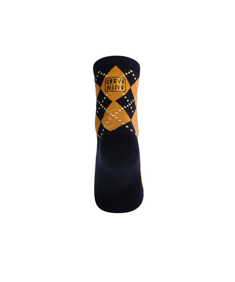 CREVE NINE: Argyle Middle Socks - Camel