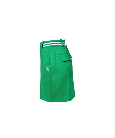 XEXYMIX Golf Pin Tuck Point H-Line Skirt - Green