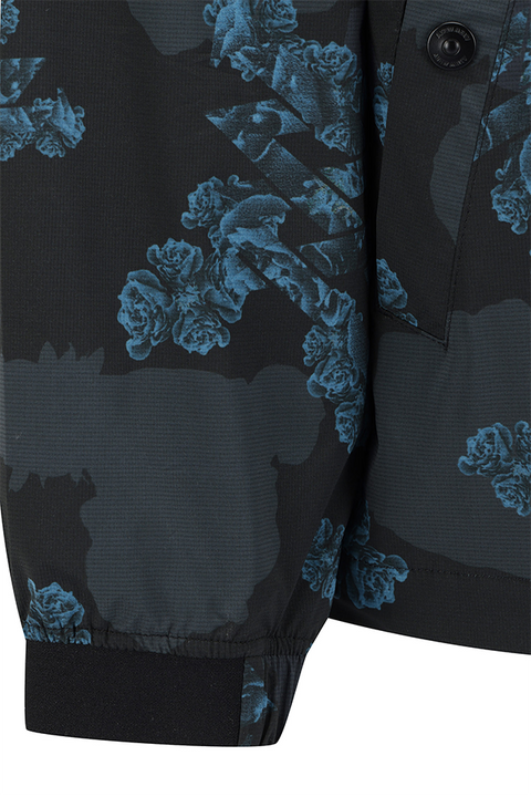 Men's FA Flower Pattern Anorak Jacket - Black