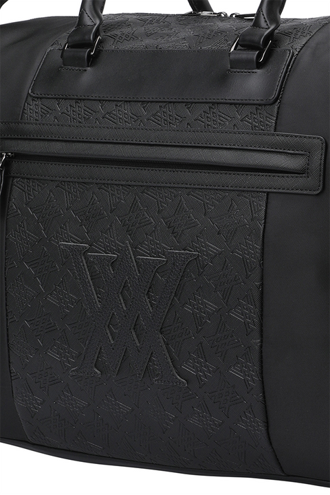 Uni Logo Intaglio Boston Bag - Black