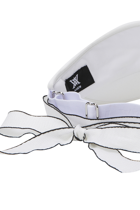 Women's Centre Ribbon Visor - White